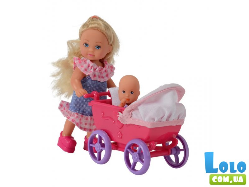 Кукла Эви с малышом в коляске, Simba (в ассортименте)