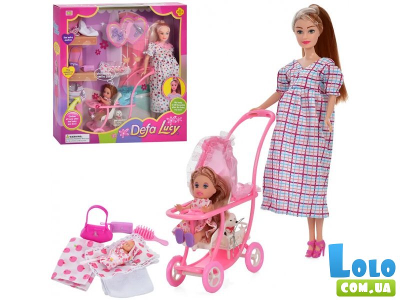 Кукла с коляской и ребенком, Defa (в ассортименте)