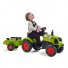 Детский трактор на педалях с прицепом Claas Arion (зеленый)